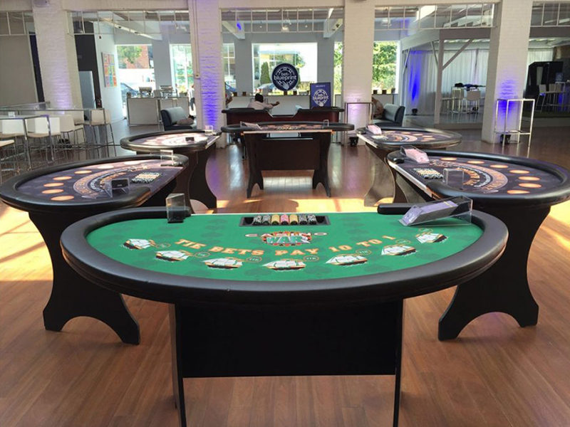 The Casino War Table set up for a casino event.