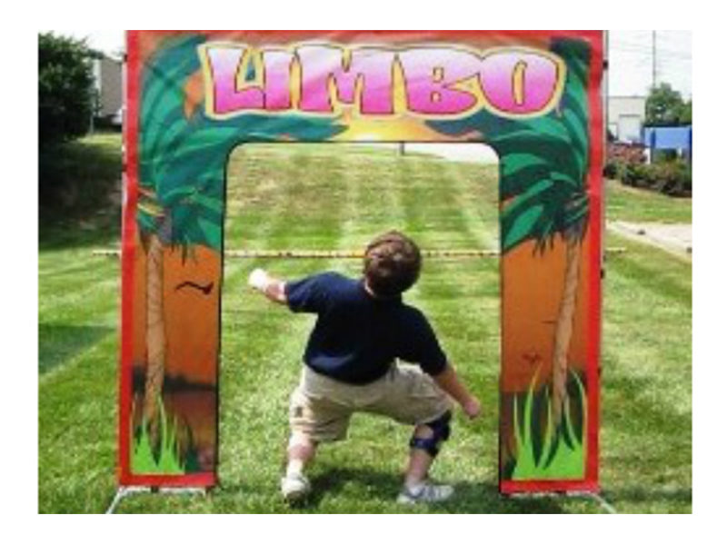 Kid playing Limbo at a party.