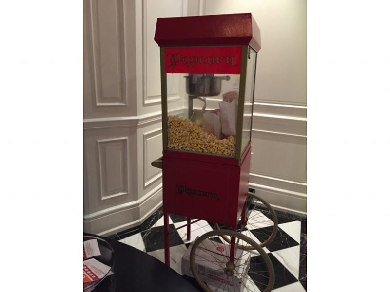 Popcorn Cart Machine rental set up for party.