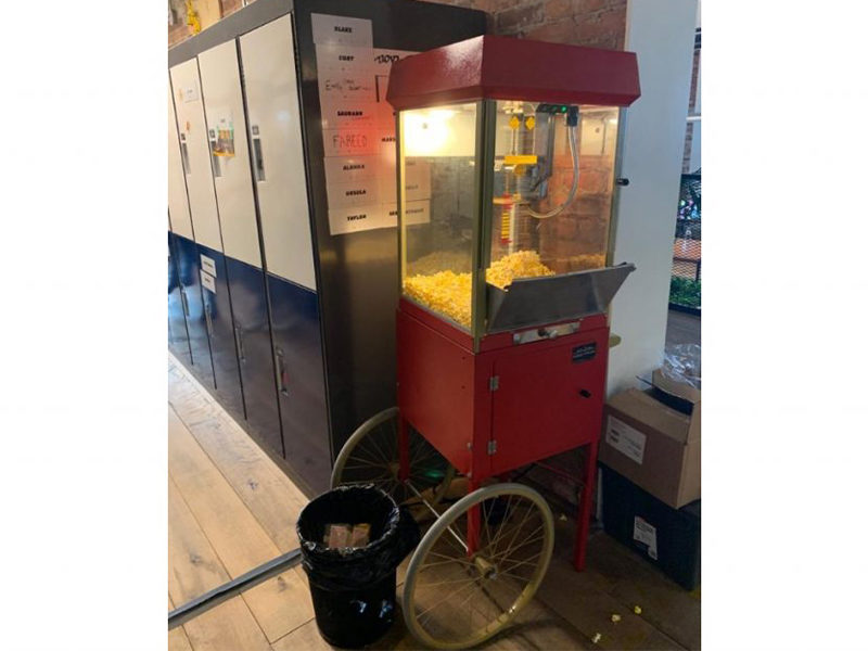 Popcorn Cart Machine rental set up for event.