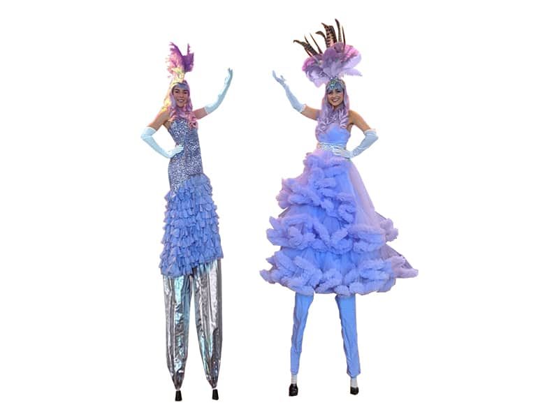 Two Stilt Walker rentals in Toronto posing.