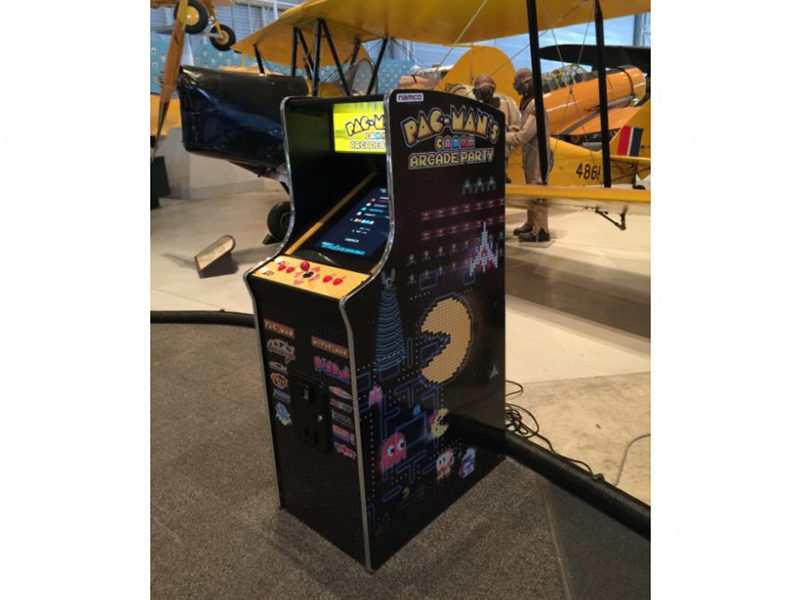 Pan-Man Party Arcade rental set up at an event.