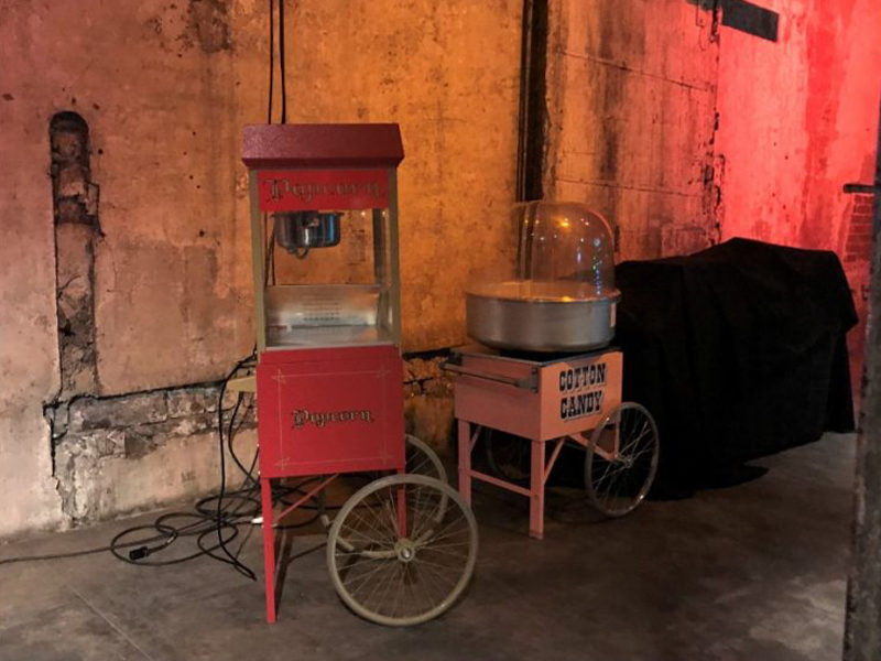 Popcorn Machine Cart and Cotton Candy Machine Cart.