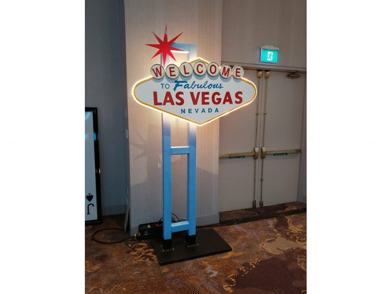 Las Vegas Sign set up for a Casino Night.
