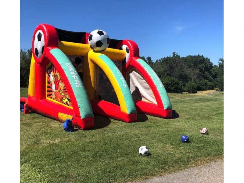 Soccer Fever Inflatable rental ready to play.