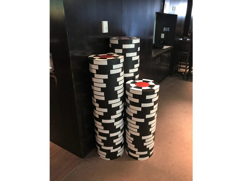 Jumbo Chip Stacks ready for casino event.