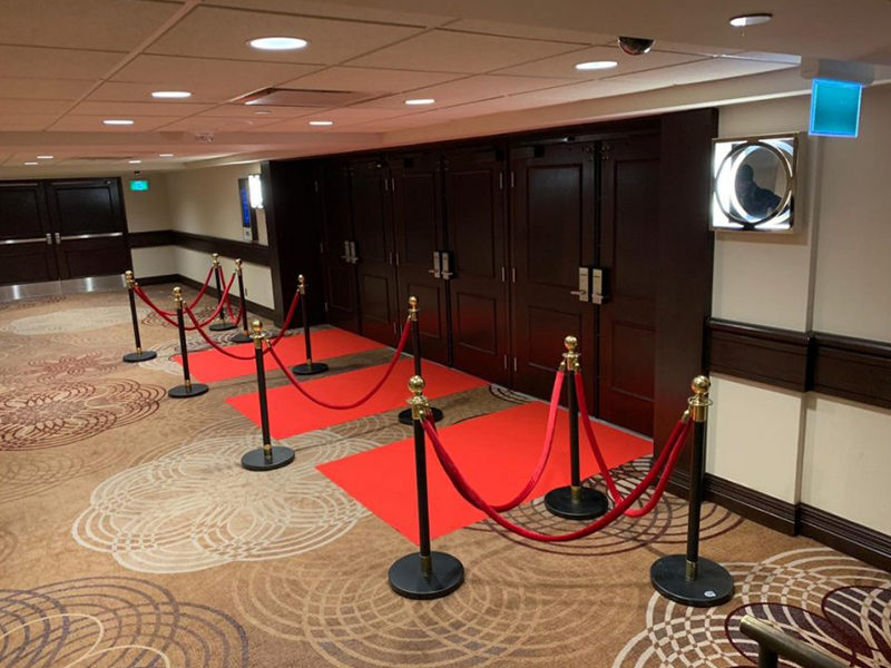 Red Carpet Entranceways ready for an event to start.