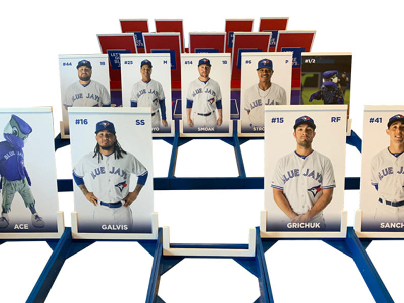 Giant Guess Your Character featuring Blue Jays players.