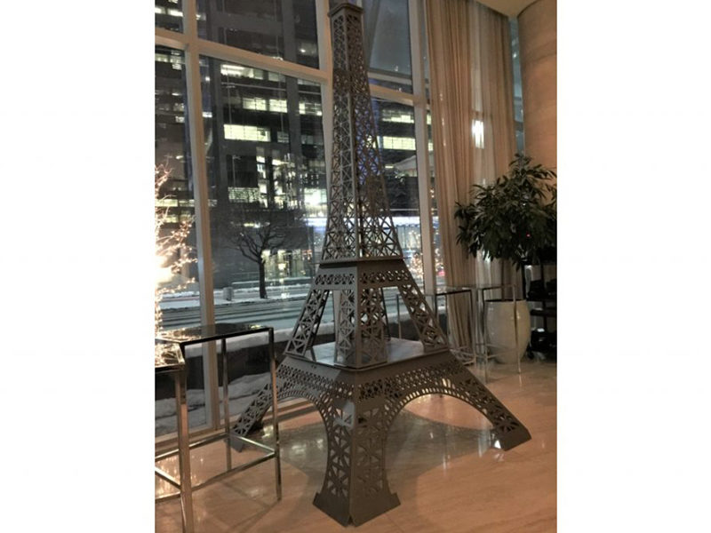 Eiffel Tower ready for an event.