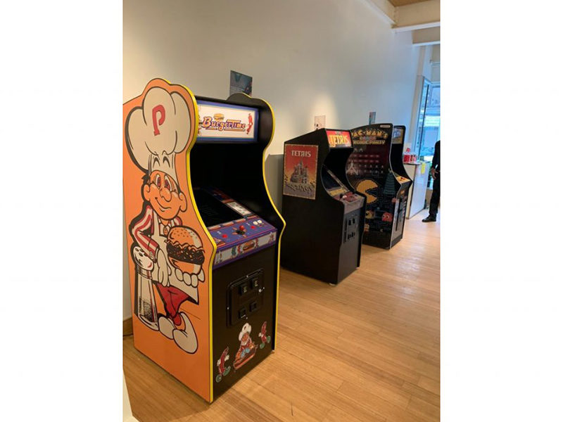 Burger Time Arcade rental set up for an event.