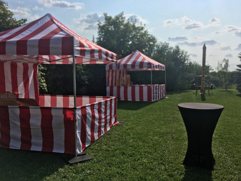 Two Carnival tents set up for the midway event.