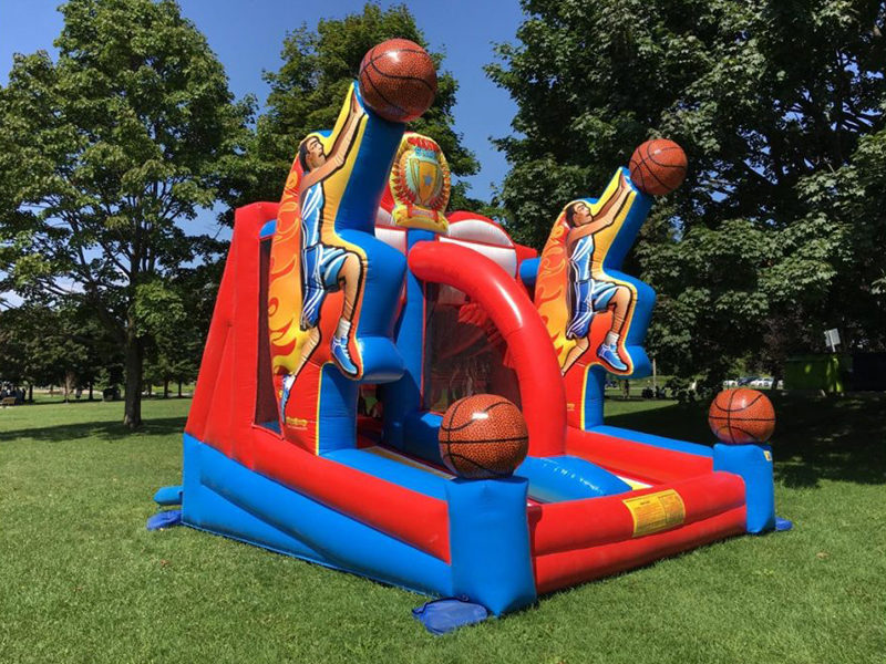 Shooting Stars Basketball Inflatable rental - side view.