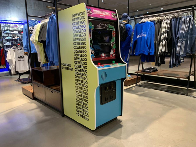 Mario Bros Arcade Rental custom branded for event.
