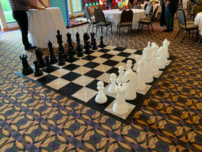 High End Giant Chess rental at indoor event.