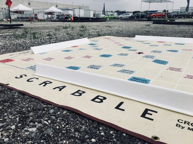 Giant Scrabble rental closeup.