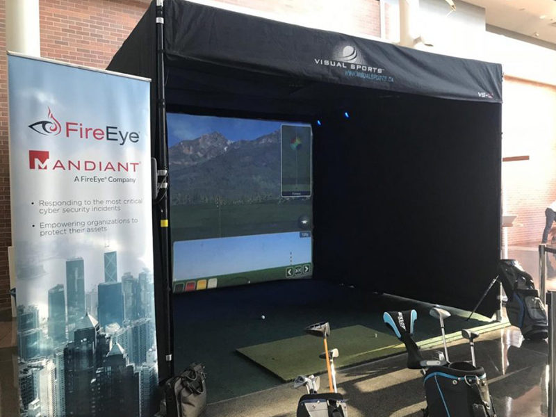 Sports Simulator rental ready to play at event.