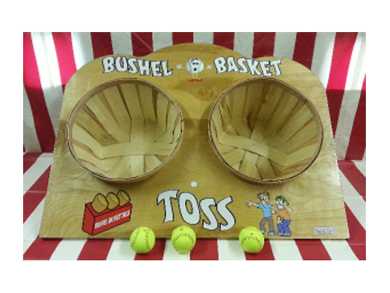 Bushel Basket Toss set up for midway event in Toronto.