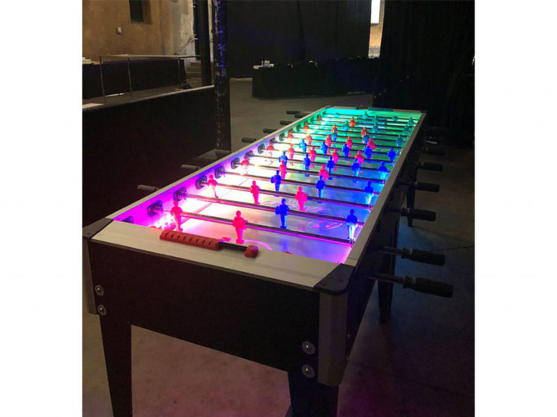 LED Foosball Table Front view.