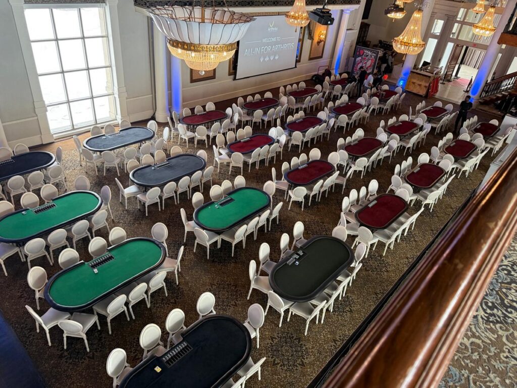 Casino-style entertainment at a non-wagering charity fundraiser