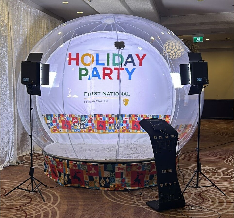 Interactive rentals set up for a company year-end celebration
