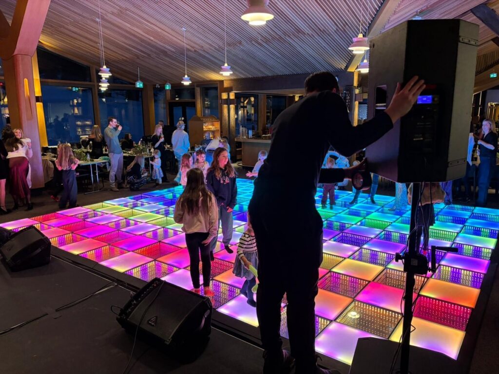 Guests participating in activities during a Mitzvah reception