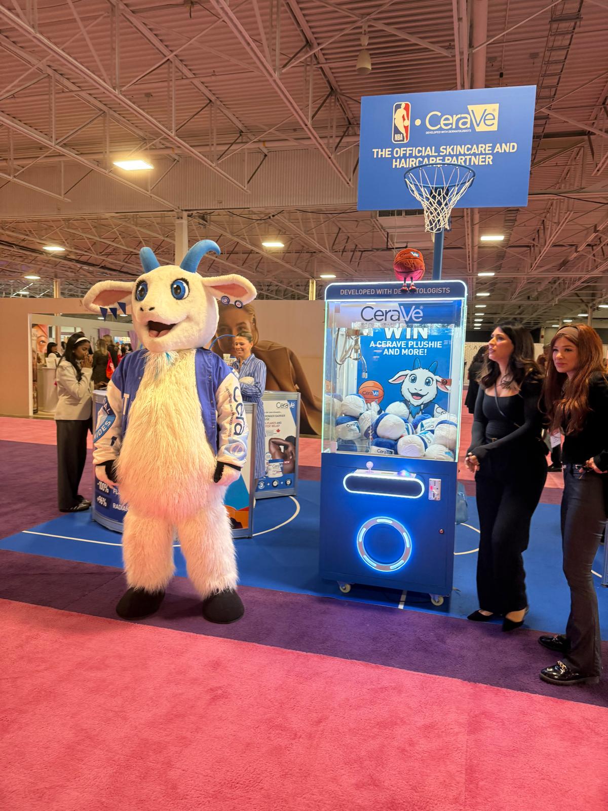 Claw machine branded for CeraVe at a consumer show